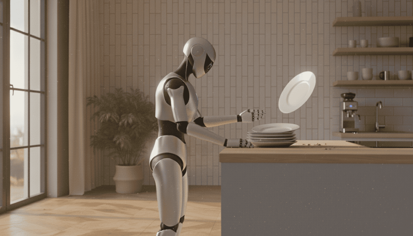 Neo humanoid robot in a home environment